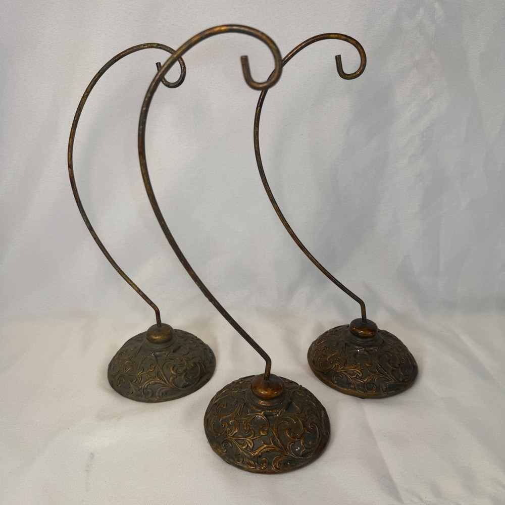 Sullivans Ornament Display Stands Set of 3 Bronze Filigree Base PR1913 9.5in